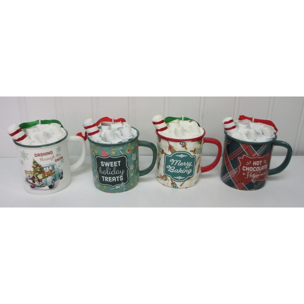 Pioneer Woman Hot Cocoa Holidays Christmas Tree Ornament 4 Piece Set New